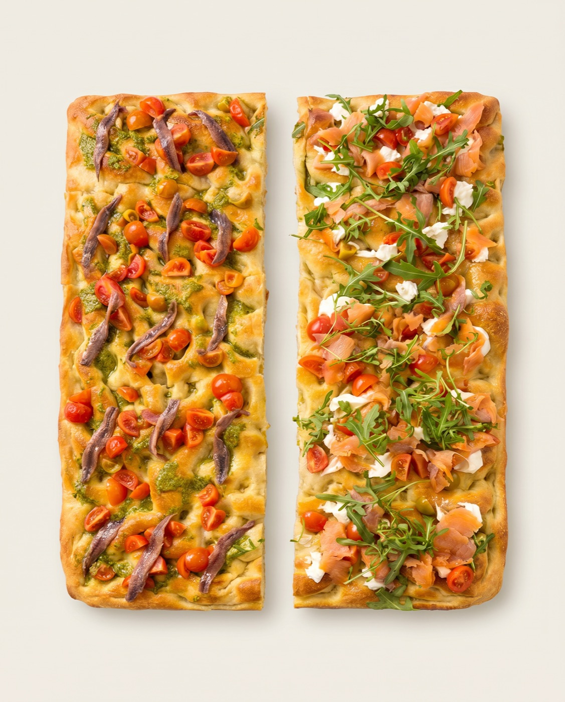 Focaccia farcita a strisce